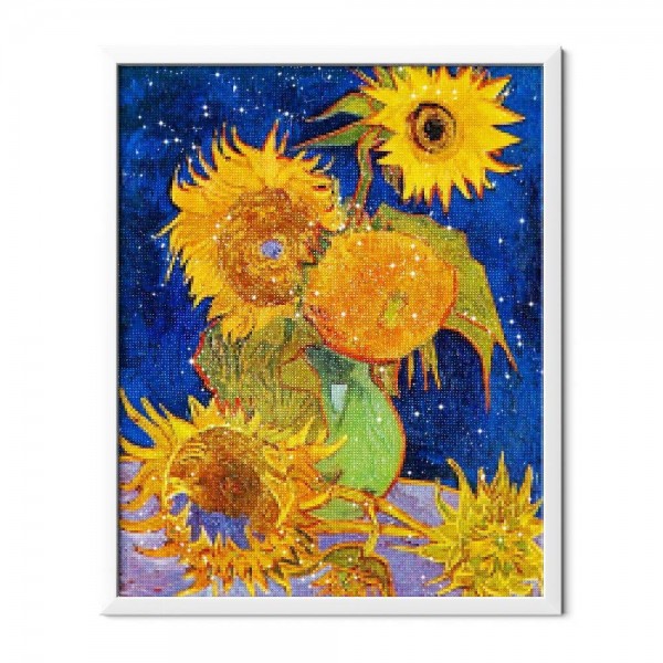 Girasoles en azul